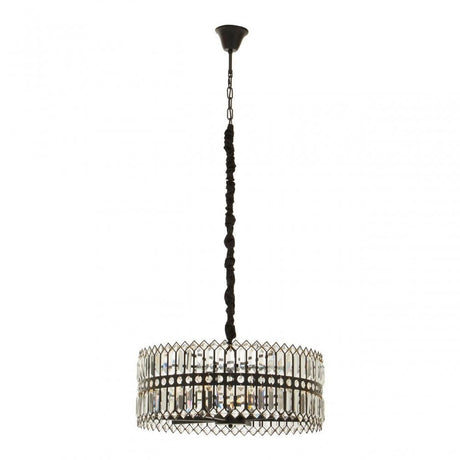Babylon Six Bulb Black Crystal Chandelier