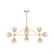 Abira Ten Bulb Gold Finish Pendant Light