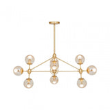 Abira Ten Bulb Gold Finish Pendant Light