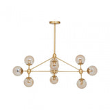 Abira Ten Bulb Gold Finish Pendant Light