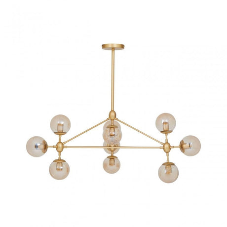 Abira Ten Bulb Gold Finish Pendant Light