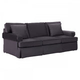 Ralph Three Seat Black Velvet Sofa