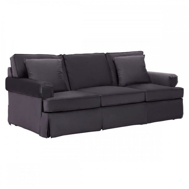 Ralph Three Seat Black Velvet Sofa