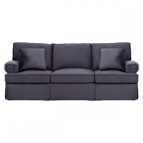 Ralph Three Seat Black Velvet Sofa