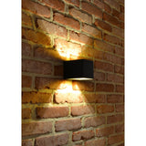 Lucide DEVI - Modern Square Black Wall Light with Matt Gold Interior - 1xG9