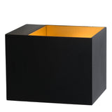 Lucide DEVI - Modern Square Black Wall Light with Matt Gold Interior - 1xG9