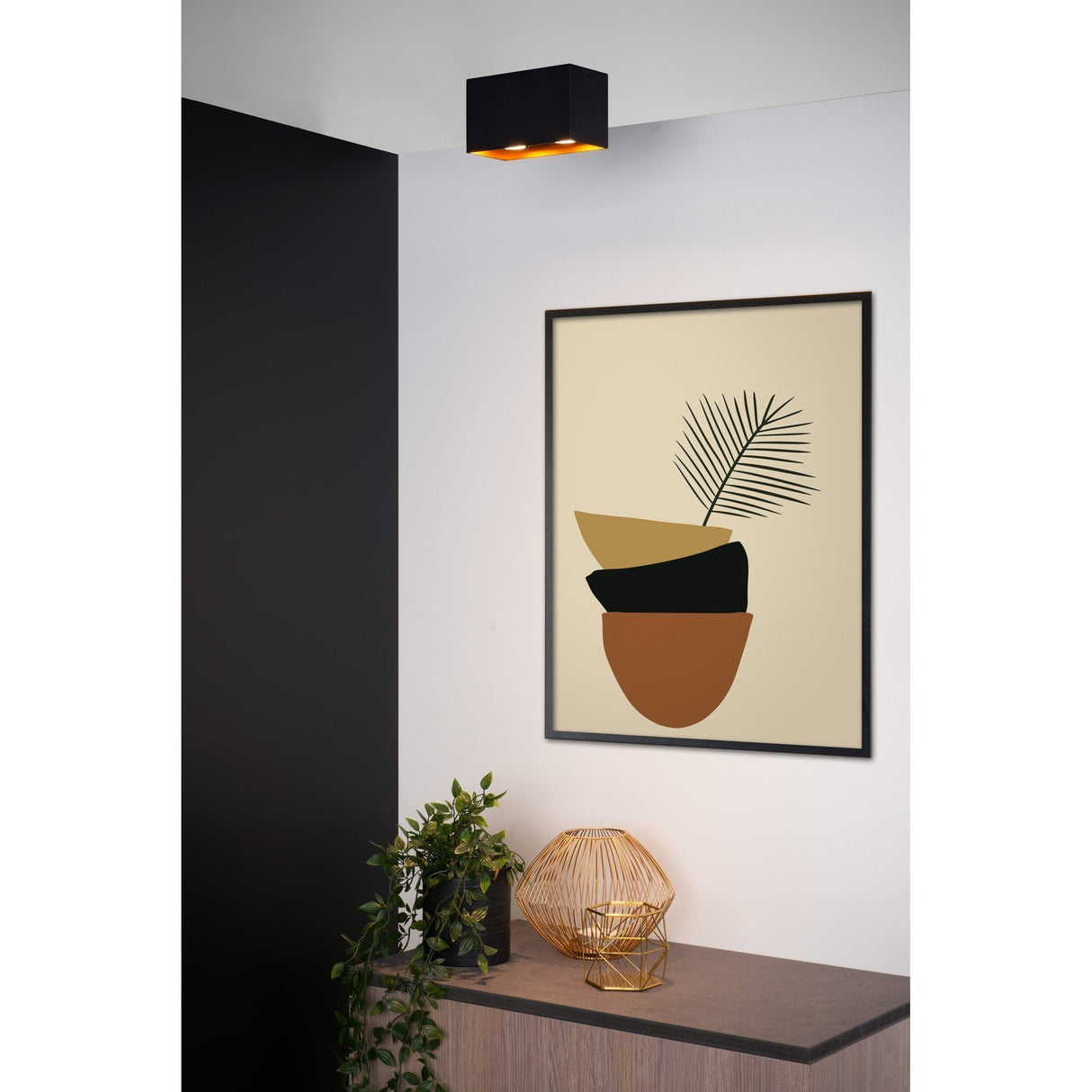Stylish Modern Dual-Light Ceiling Spotlight in Sleek Black Finish