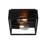Lucide CARLYN - Modern Black Ceiling Light for Bathroom - 2xE14 - IP54