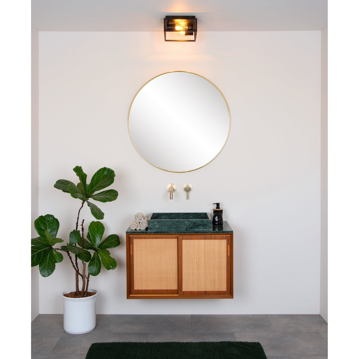 Lucide CARLYN - Modern Black Ceiling Light for Bathroom - 2xE14 - IP54