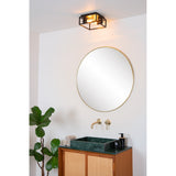Lucide CARLYN - Modern Black Ceiling Light for Bathroom - 2xE14 - IP54