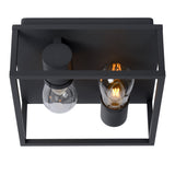 Lucide CARLYN - Modern Black Ceiling Light for Bathroom - 2xE14 - IP54