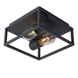 Lucide CARLYN - Modern Black Ceiling Light for Bathroom - 2xE14 - IP54