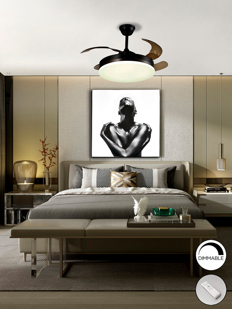 Sleek Black Dimmable Ceiling Fan