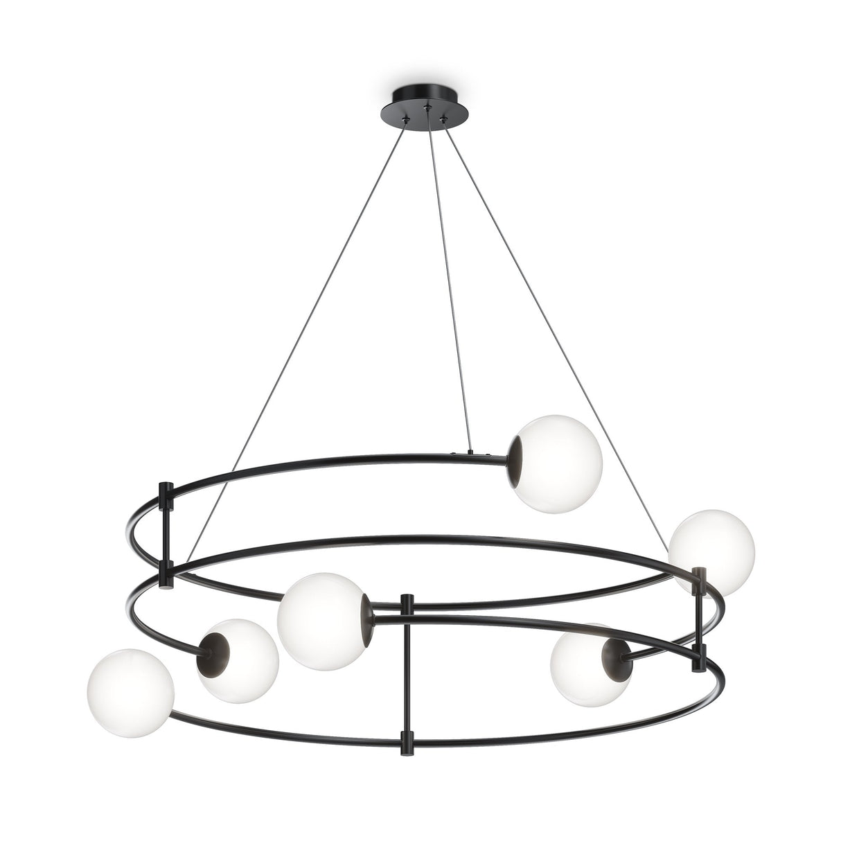 Contemporary Black Metal Balance Pendant Light by Maytoni
