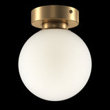 Sleek Gold Modern Wall Lamp with Frosted Glass Sphere Shade