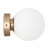 Sleek Gold Modern Wall Lamp with Frosted Glass Sphere Shade
