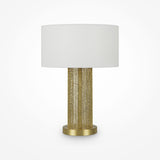 Elegant Gold Modern Table Lamp with White Sphere Lampshade