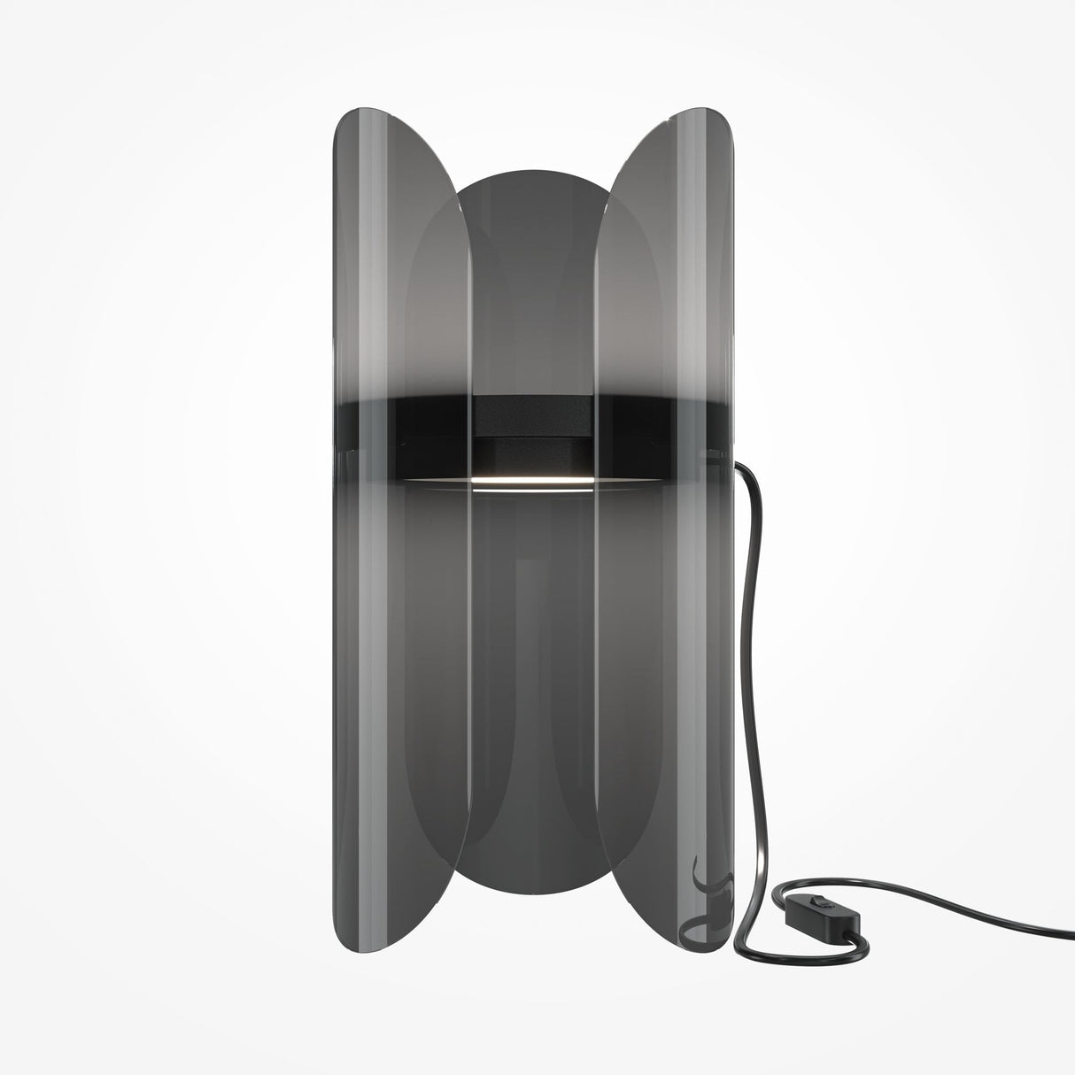 Sleek Black Modern Table Lamp with Transparent Shade