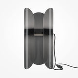 Sleek Black Modern Table Lamp with Transparent Shade