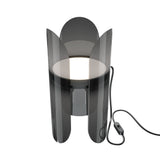 Sleek Black Modern Table Lamp with Transparent Shade