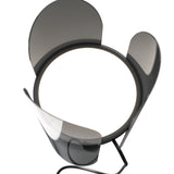 Sleek Black Modern Table Lamp with Transparent Shade