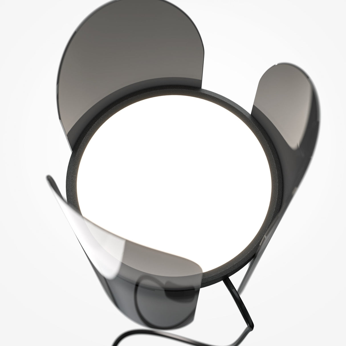 Sleek Black Modern Table Lamp with Transparent Shade