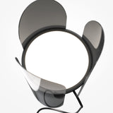 Sleek Black Modern Table Lamp with Transparent Shade