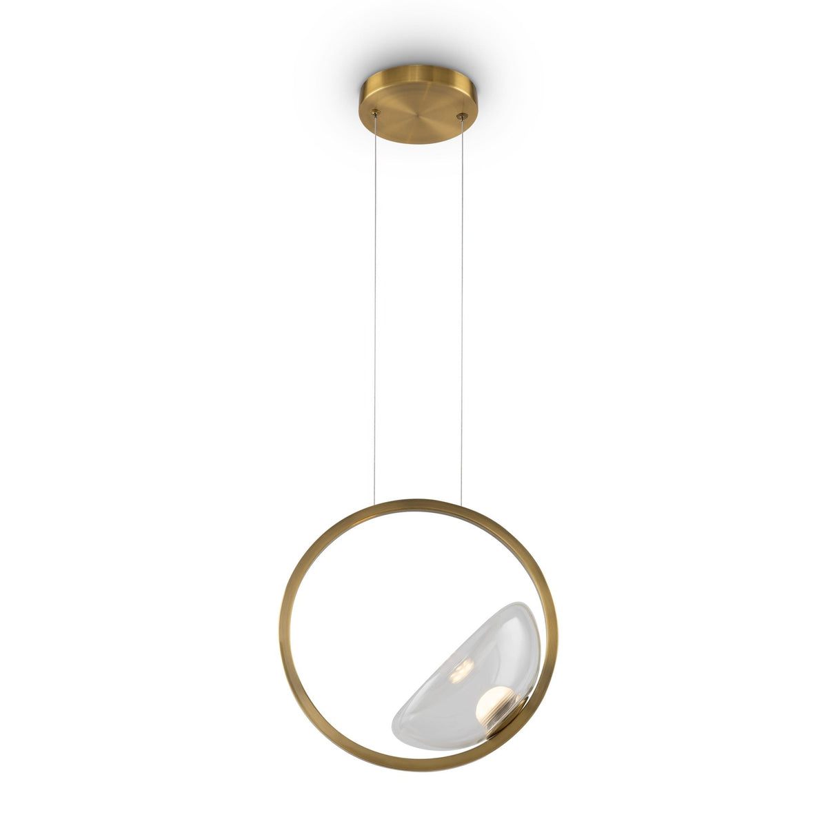 Elegant Brass Lunare Pendant Light - Modern Moon Design