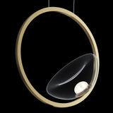 Elegant Brass Lunare Pendant Light - Modern Moon Design