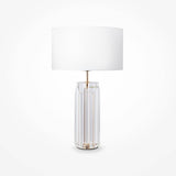Elegant Gold Muse Table Lamp with White Cotton Shade