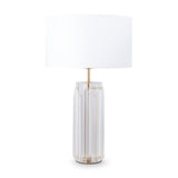 Elegant Gold Muse Table Lamp with White Cotton Shade