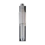 Sleek Chrome Vertical Wall Lamp with Cognac Glass Shade