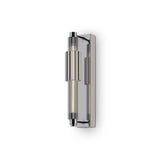 Sleek Chrome Vertical Wall Sconce with Ribbed Glass Design