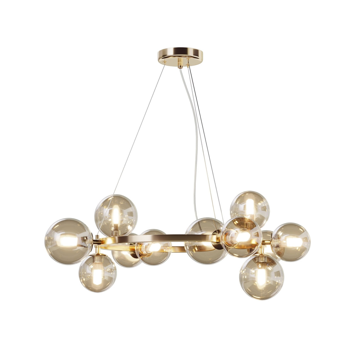 Contemporary Gold Sphere Pendant Light - Dallas Collection