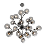 Sleek Smoky Glass Sphere Pendant Lamp - Black