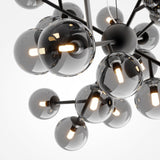 Sleek Smoky Glass Sphere Pendant Lamp - Black