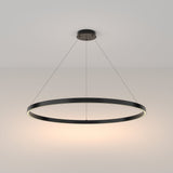 Sleek Black Rim Circle Pendant Light