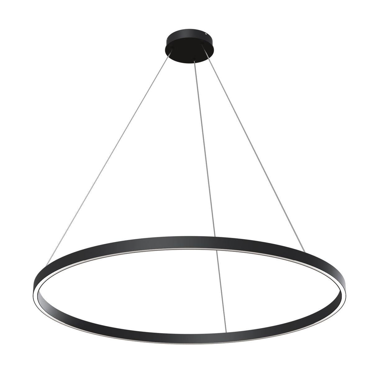 Sleek Black Rim Circle Pendant Light