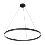 Sleek Black Rim Circle Pendant Light