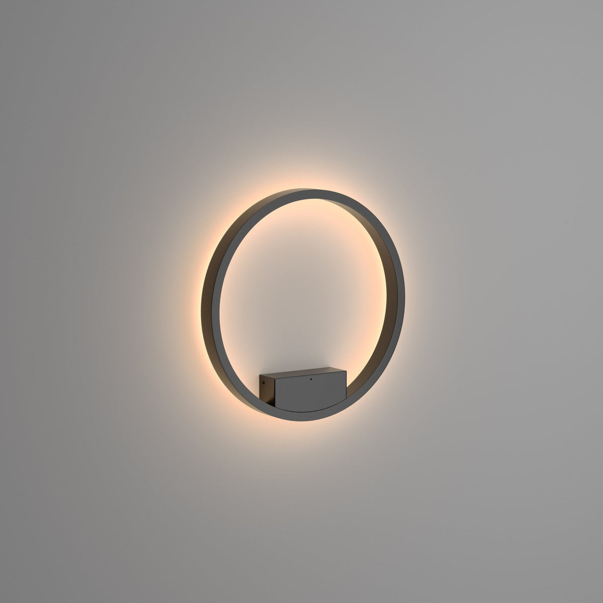 Sleek Black Circle Wall Lamp - Modern Rim Series