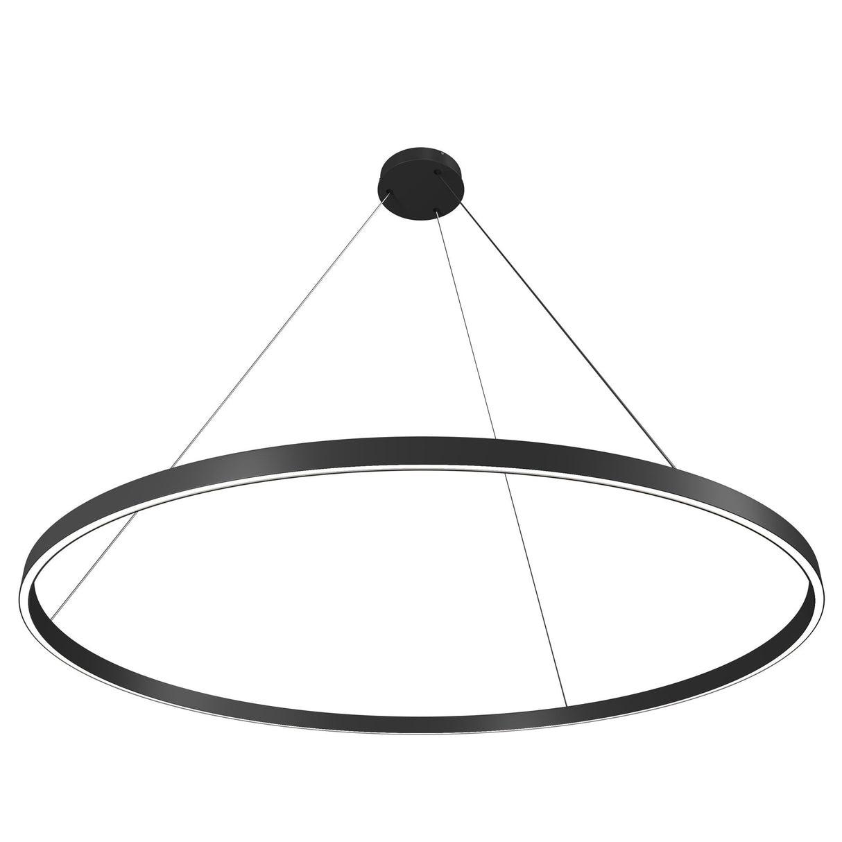 Sleek Black Circular LED Pendant by Maytoni