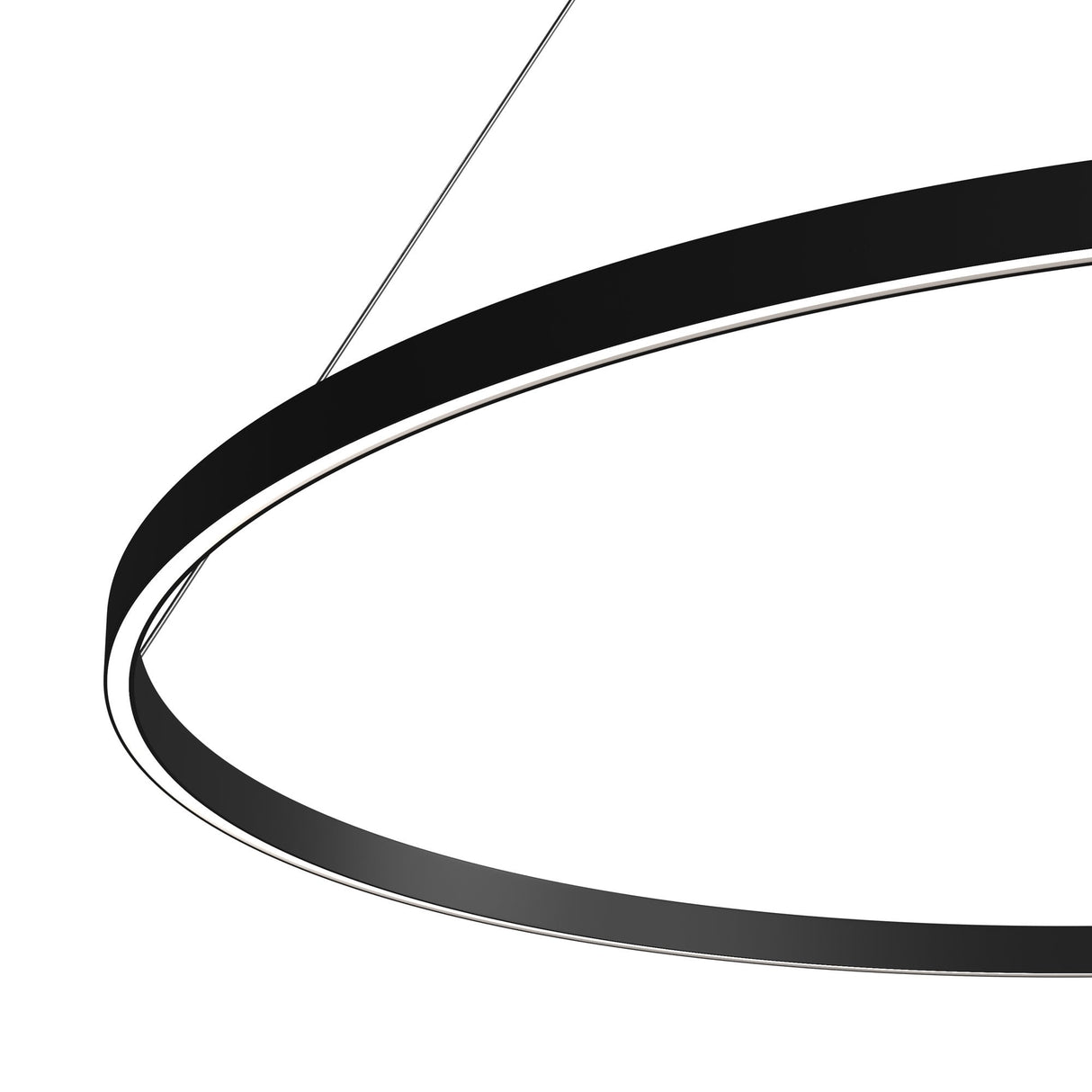 Sleek Black Circular LED Pendant by Maytoni