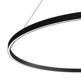 Sleek Black Circular LED Pendant by Maytoni