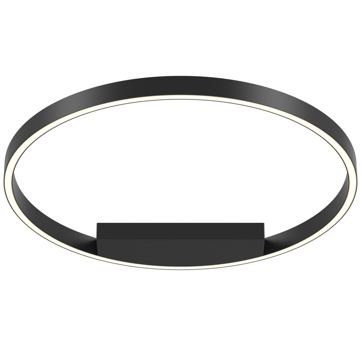 Sleek Black Circular LED Ceiling Lamp - Modern Rim Design