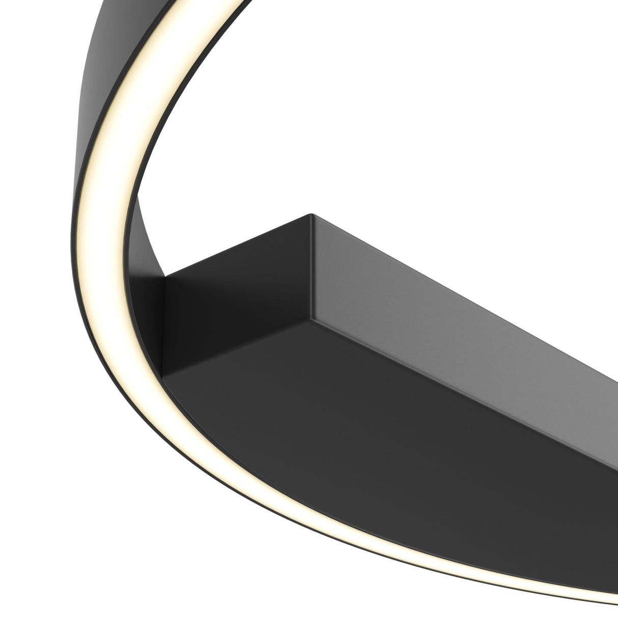 Sleek Black Circular LED Ceiling Lamp - Modern Rim Design