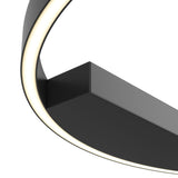 Sleek Black Circular LED Ceiling Lamp - Modern Rim Design