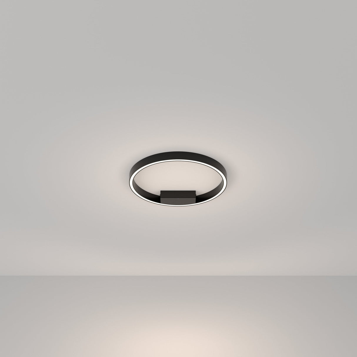 Sleek Black Rim LED Ceiling Lamp - Modern Design