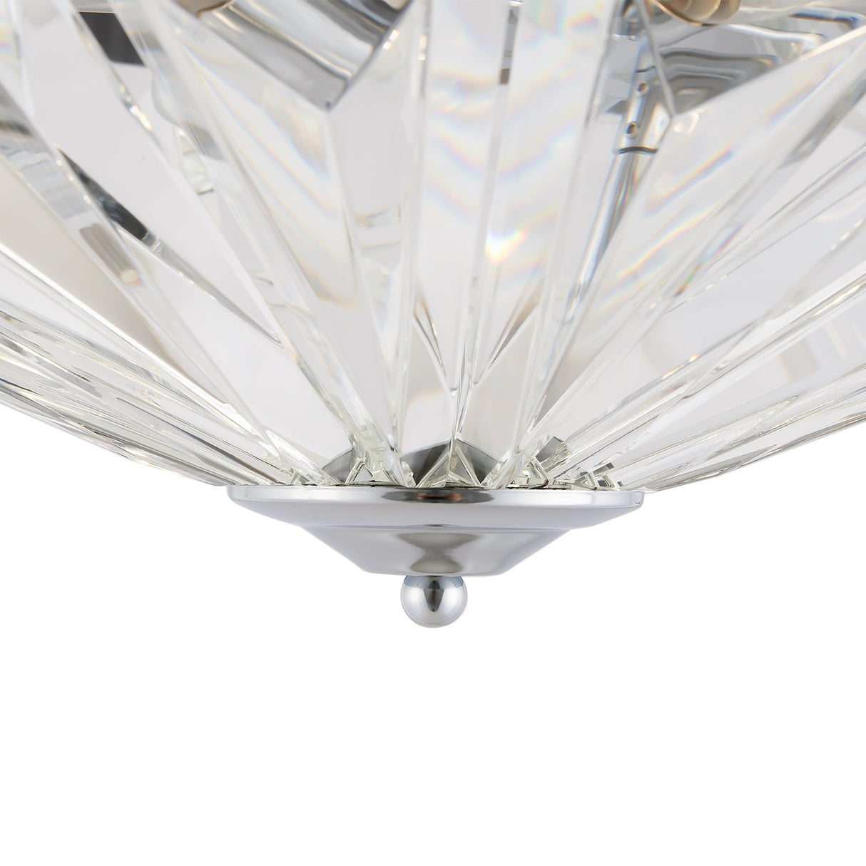 Neoclassical Chrome Facet Ceiling Light Fixture