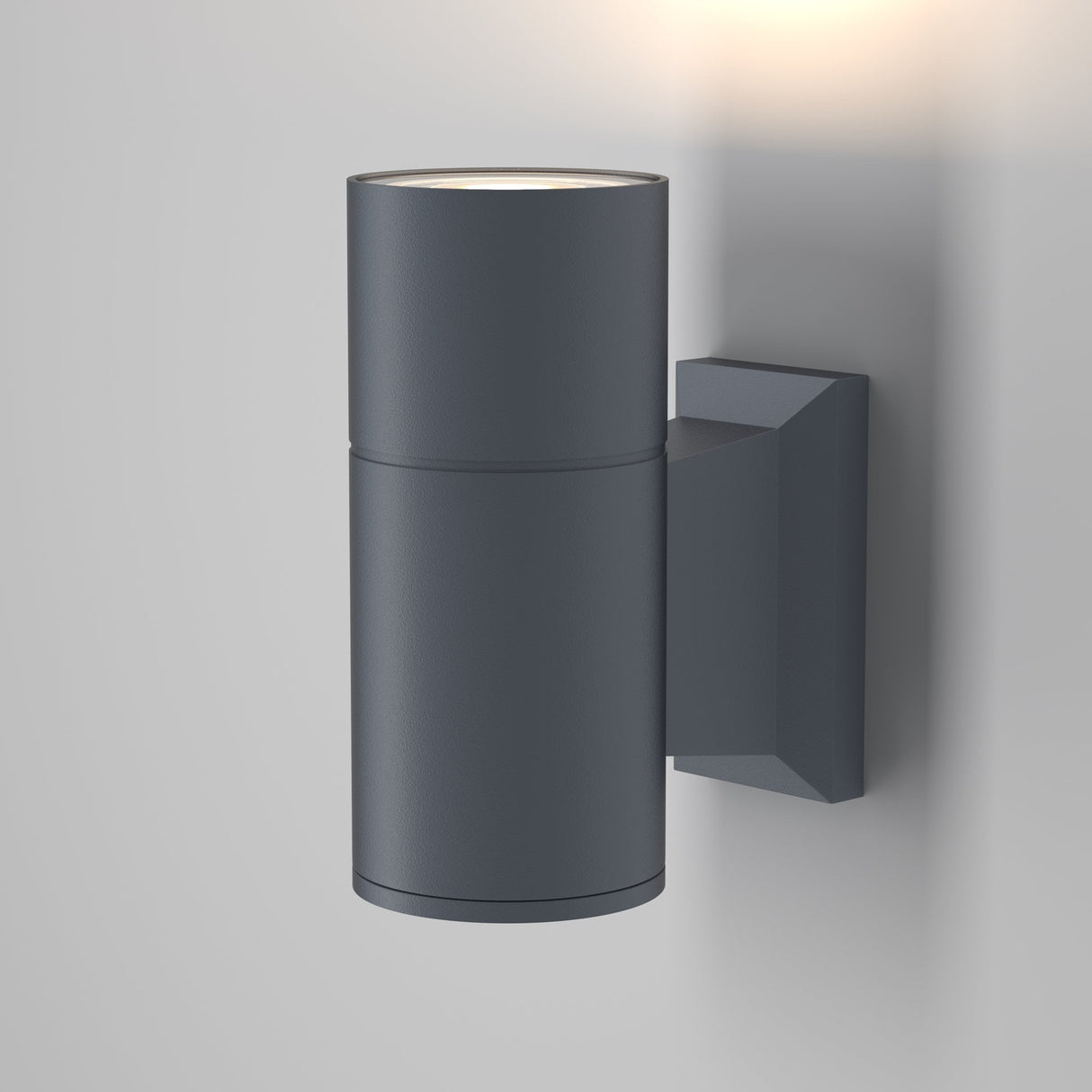 Sleek Grey Bowery Outdoor Wall Lamp