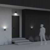 Sleek Grey Bowery Outdoor Wall Lamp